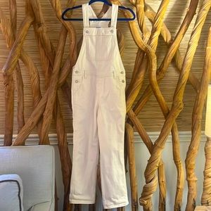 Old navy off-white overalls size 10-12 girls excellent preowned condition